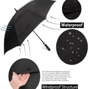 Windproof Double Canopy Golf - Auto Open - 60" - Black